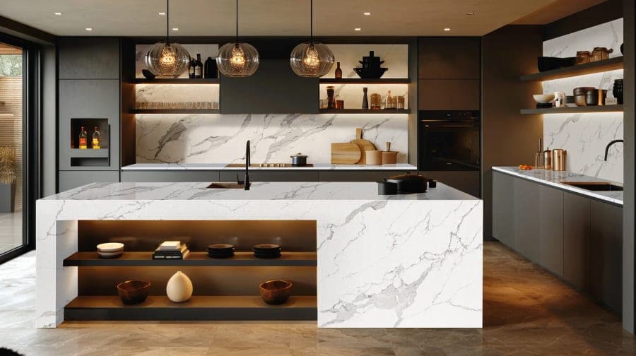 Detail of polished stone surface